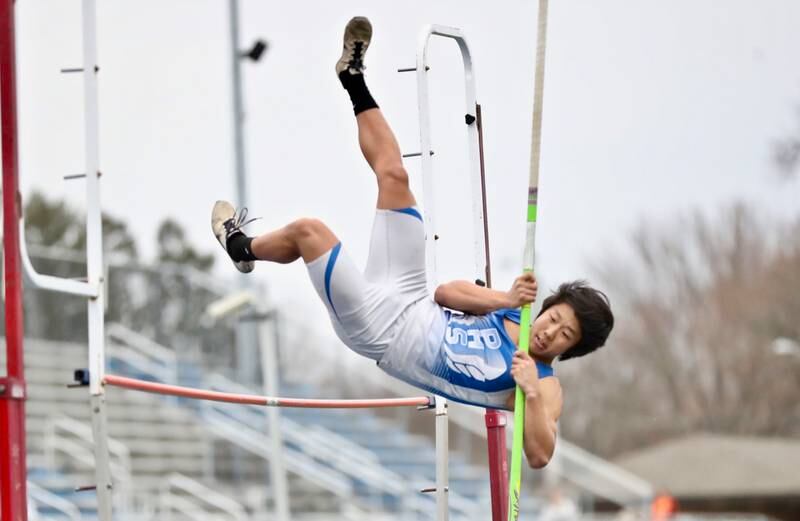 PHS' Andrew Peacock competes in the pole vault in Monday's Howard-Monier Invitational at Princeton.