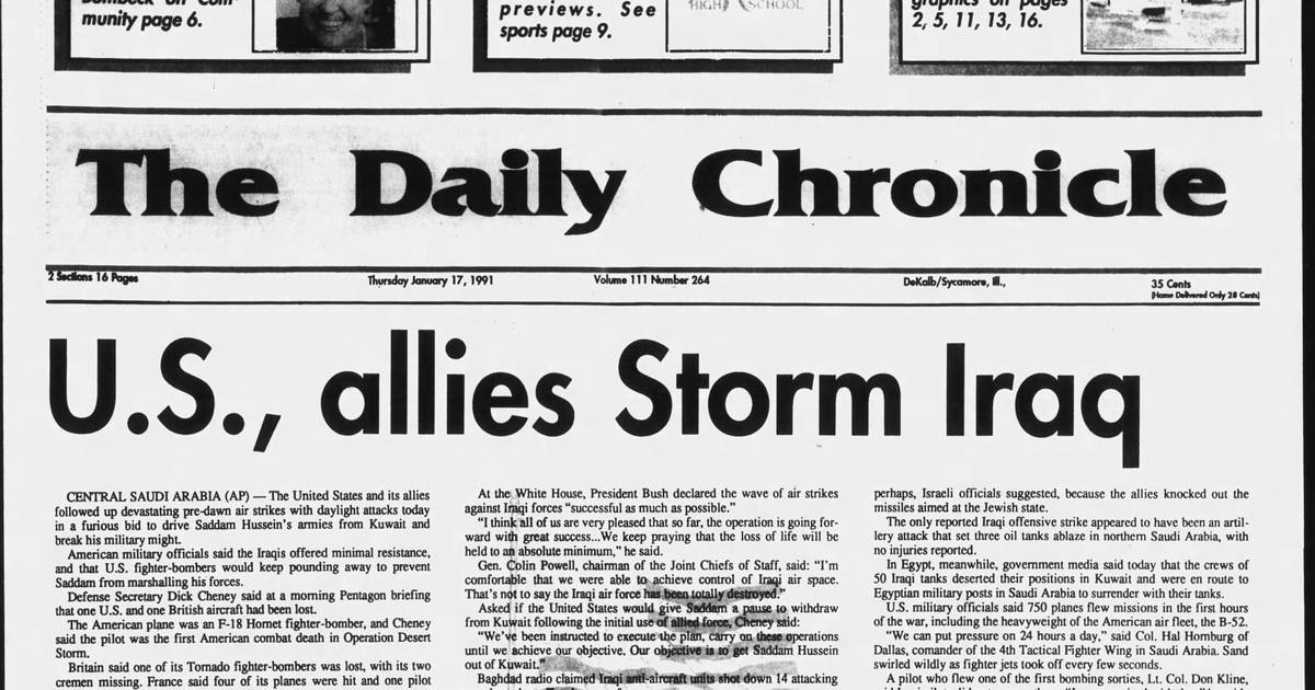 “U.S., allies Storm Iraq” and other historical covers for January 17