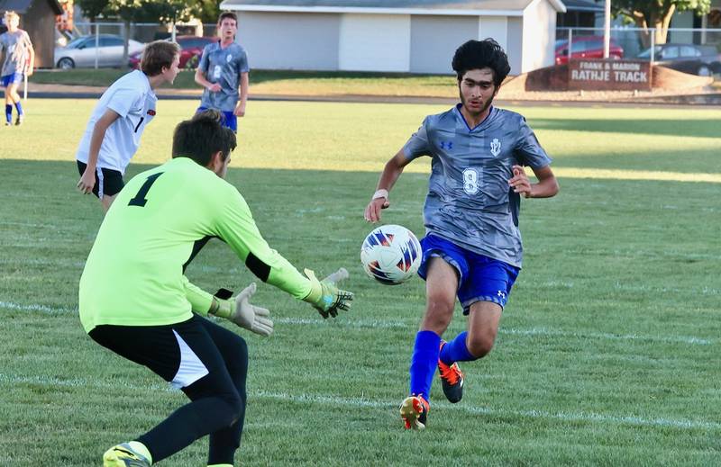 Princeton's Erfann Yousufy attacks the goal in Tuesday's game against Stillman Valley at Bryant Field. The Tigers won 4-0.