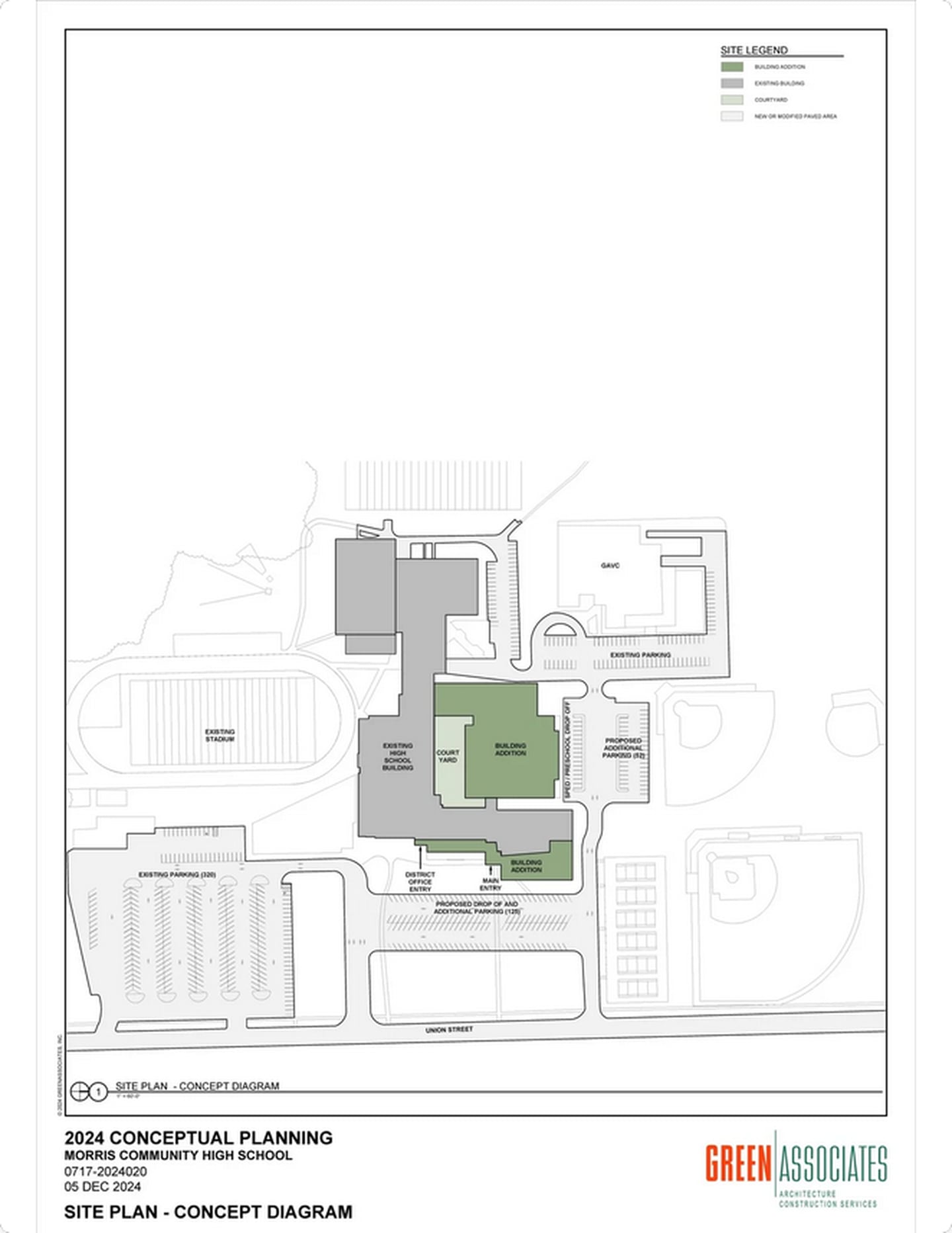 A rendering from Green and Associates on what the addition to the school will look like from the top down.