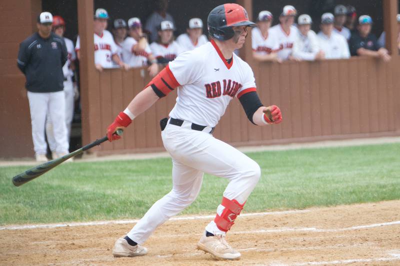 Huntley's Brayden Bakes looks for a hit against McHenry at the Class 4A Sectional Final on June 4, 2022 in Algonquin.