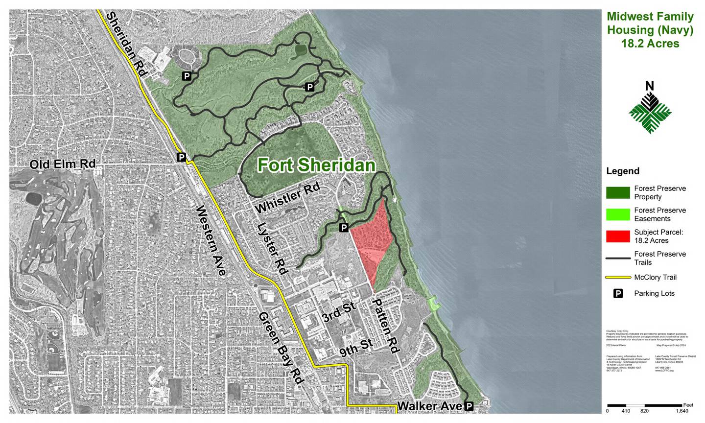 The Lake County Forest Preserves Board of Commissioners approved the purchase of 18.2 acres to expand Fort Sheridan Forest Preserve in Lake Forest at a special board meeting July 9.