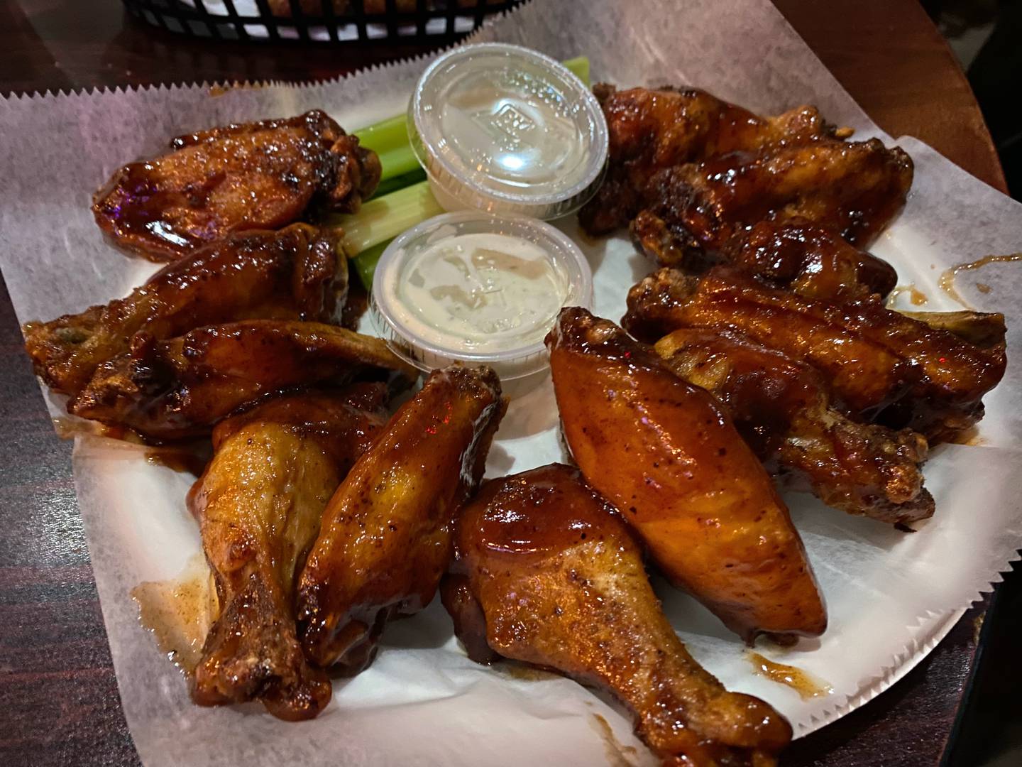 The other appetizer we ordered at Bandito Barney’s Beach Club in East Dundee was an order of the wings with the homemade barbecue sauce.