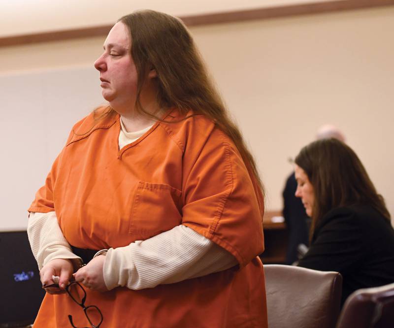 Sarah Safranek leaves her sentencing hearing on Wednesday, Nov. 12, 2025 after pleading guilty to the first degree murder of her son, Nathaniel Burton, in 2021. She was sentenced to 35 years in prison.