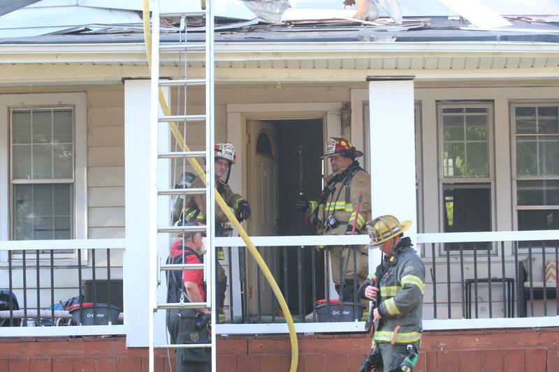 Firefighters work the scene of a structure fire in the 300 block of West Erie Street on Thursday, Aug. 28, 2025 in Spring Valley. The fire happened shortly after 4:45p.m. A Mutual Aid Box Alarm System was set out when firefighters arrived. Fire departments from Princeton, Spring Valley, Peru, Ladd, Cherry, Standard and La Salle were on the scene. Peru and Spring Valley EMS were also dispatched. Spring Valley Police assisted on the call as well.