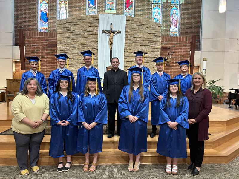 Immaculate Conception School's 2024 graduates include Sophie Margaret Feldman, Zachary Stephen Hamer, Brady Herron, Kyler Parker, Austin Thomas Perry, Ryan Resar, Bailey Anne Safarcyk, Riley Anne Safarcyk, Josephine Savanna Walsh, and Braden Michael Wickkiser.