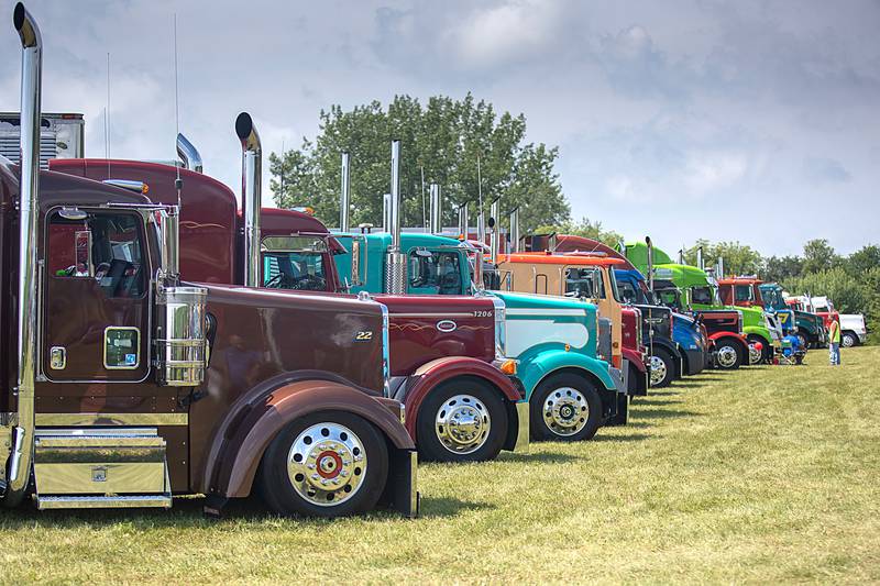 Big rigs are put on display Saturday, August 6, 2022 during a showcase of the hard working machines at the at the Living History Antique Equipment Association show in Franklin Grove.