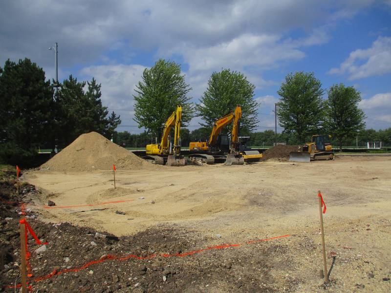 Work is underway to build a new Chipotle Mexican Grill restaurant on Route 34 in Yorkville. The former Fifth Third Bank building was razed to make way for the restaurant. (Mark Foster -- mfoster@shawmedia.com)