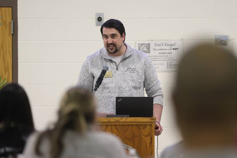 District 204 President Matthew Kennedy speaks at the State of the District Address on Thursday, Jan. 29, 2026 in Joliet.
