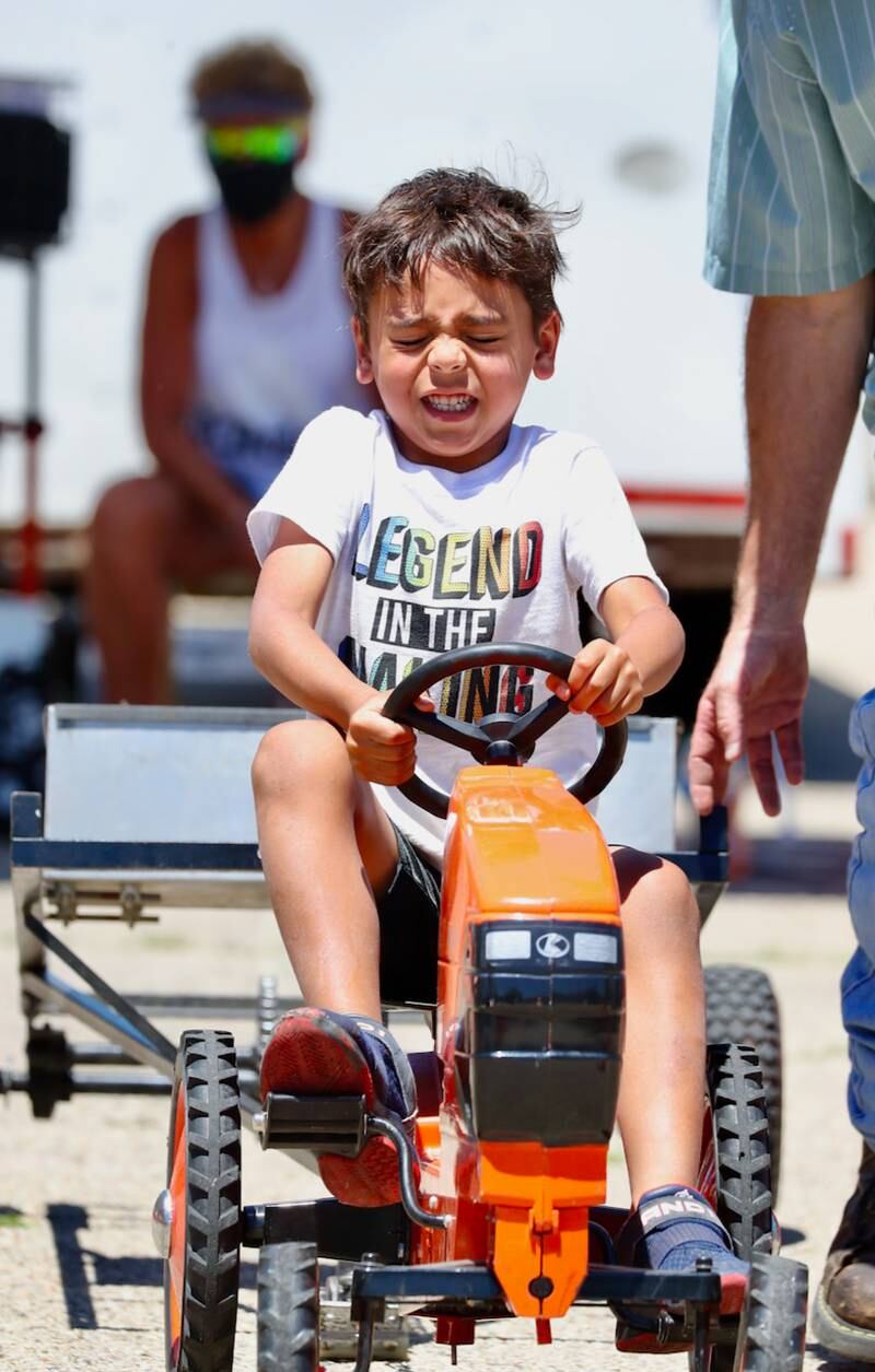 Kids were able to drive around individual tractors during Beef and Ag Day celebration.