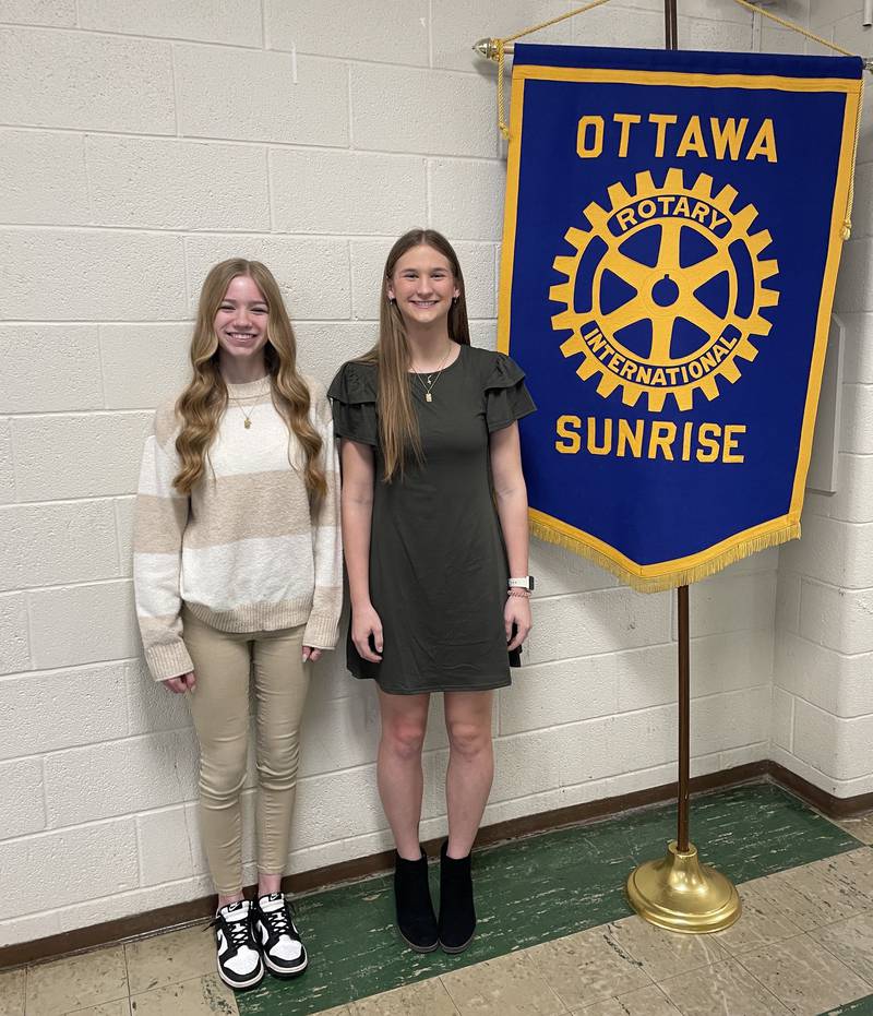 Ottawa Sunrise Rotarians welcomed the April Students of the Month.