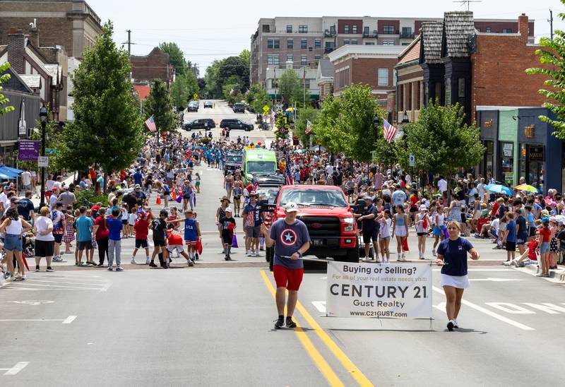 Glen Ellyn’s “4th of July Parade” processes up Main Street on Friday, July 4, 2025.