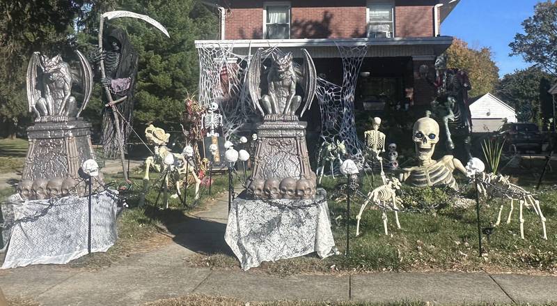 A view of Halloween decorations outside a home in the 1000 block of Church Street on Monday, Oct. 27, 2025 in Princeton.