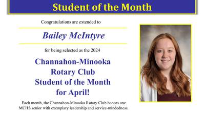 Minooka High senior named Rotary Club’s April Student of the Month