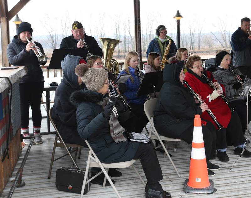 The Peru Municipal Band plays patriotic music during the 44th annual Pearl Harbor parade and memorial ceremony on Saturday, Dec. 2, 2023 in Peru.