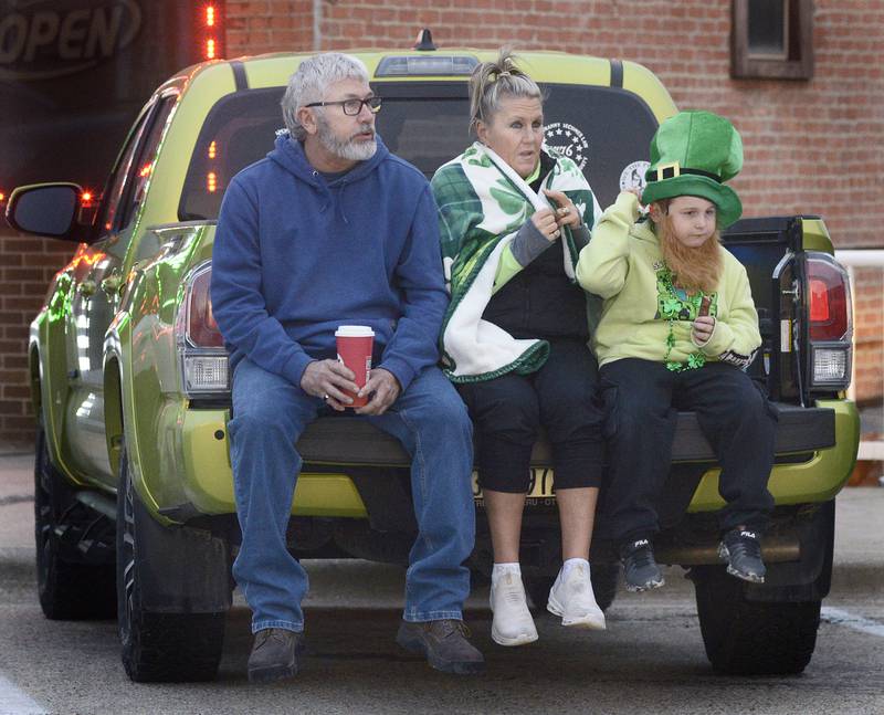 Parade viewers of the Marseilles Lighted St Patrick’s Day Parade got onto the spirit of the day Saturday while watching the parade move down Main St.