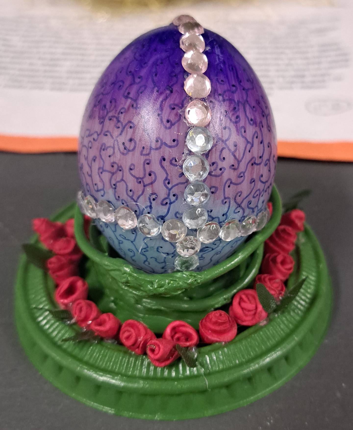 A Faberge egg created by Woodland art student Layna Wilcoxen.