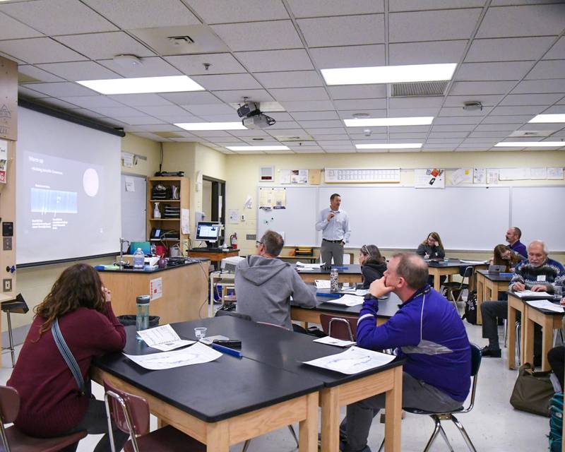 Bill Grosser talks about Direct and Proxy Measurements during The Climate of Hope Conference 2024, on Friday March 1, 2024, held at Downers Grove North High School.