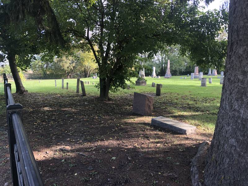 A corner of Ostend Cemetery, on Route 120 west of McHenry, shows evidence of fresh excavation on Wednesday, October 18, 2023.