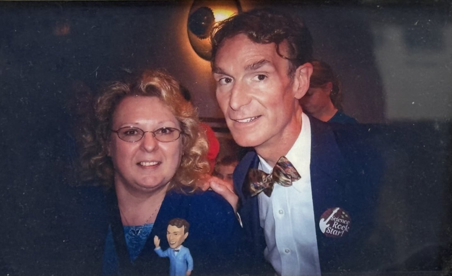 Nancy Kochis with Bill Nye at a conference a few years ago. Should Kochis win the "America's Favorite Teacher" contest, Nye would come to L-P for a school-wide assembly.