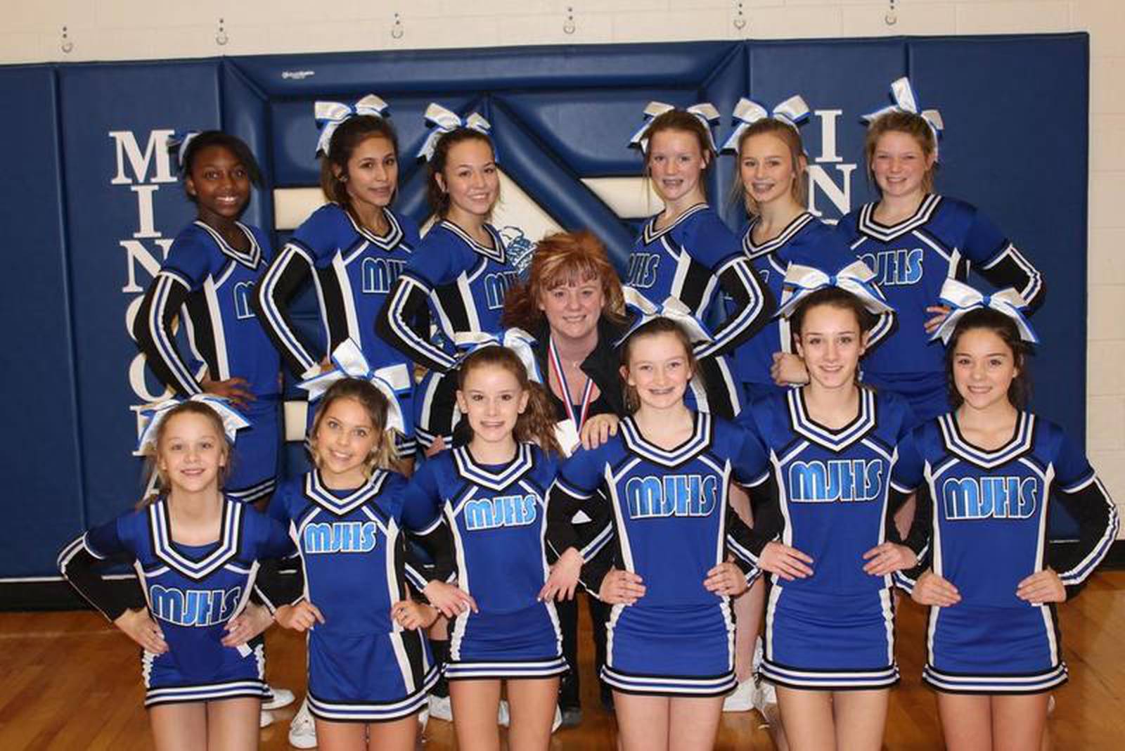Minooka Junior High cheer team takes home firstplace title Shaw Local