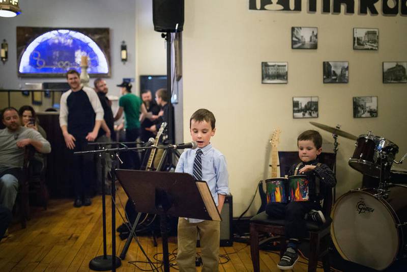 Charlie (left) and Jake Long perform during a monthly session of The 815 at the Tin Roof in Joliet.