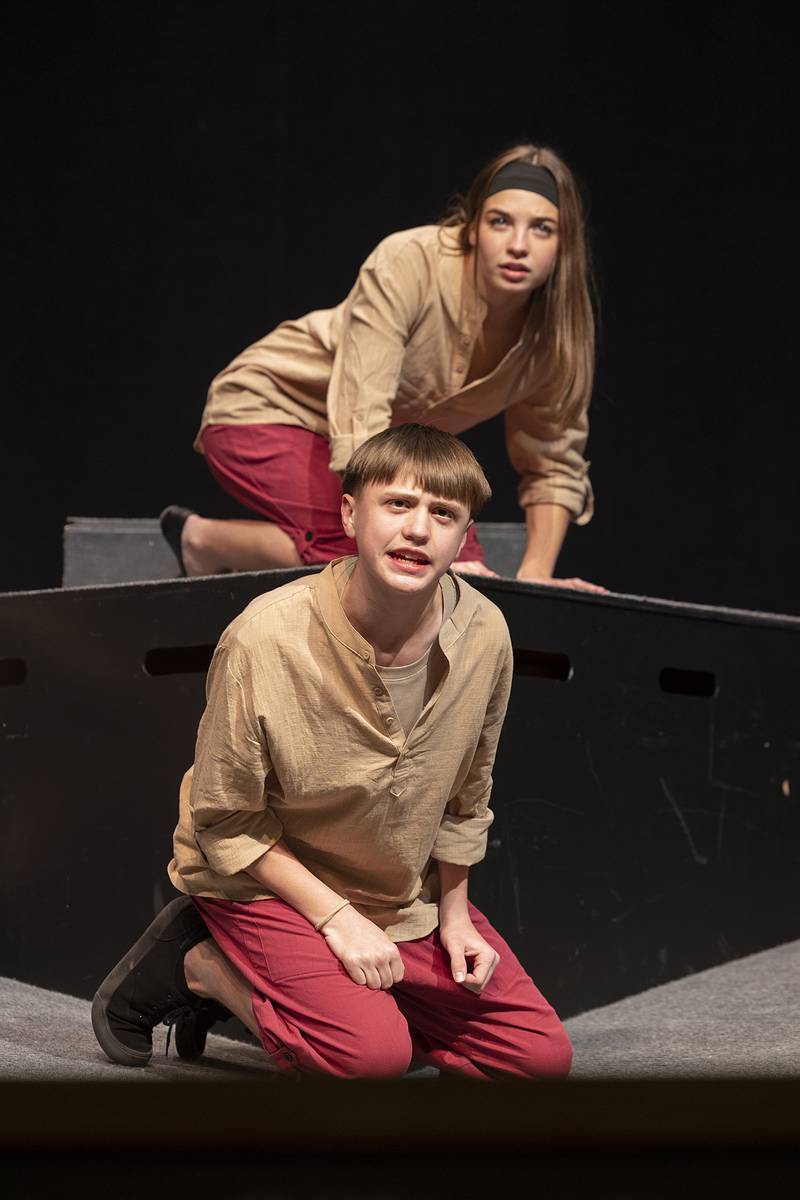 Sterling High School’s Group Interpretation team acts out “Peter and the Starcatcher,” for a public performance Wednesday, March 25, 2026, at Centennial Auditorium. The play acts as a prequel to Peter Pan.