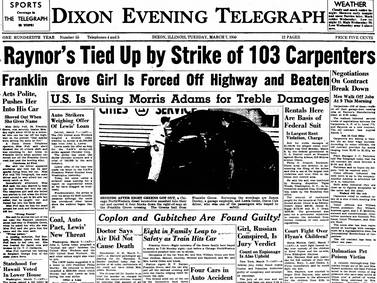 March 7 historical covers: Raynor’s Tied Up by Strike of 103 Carpenters