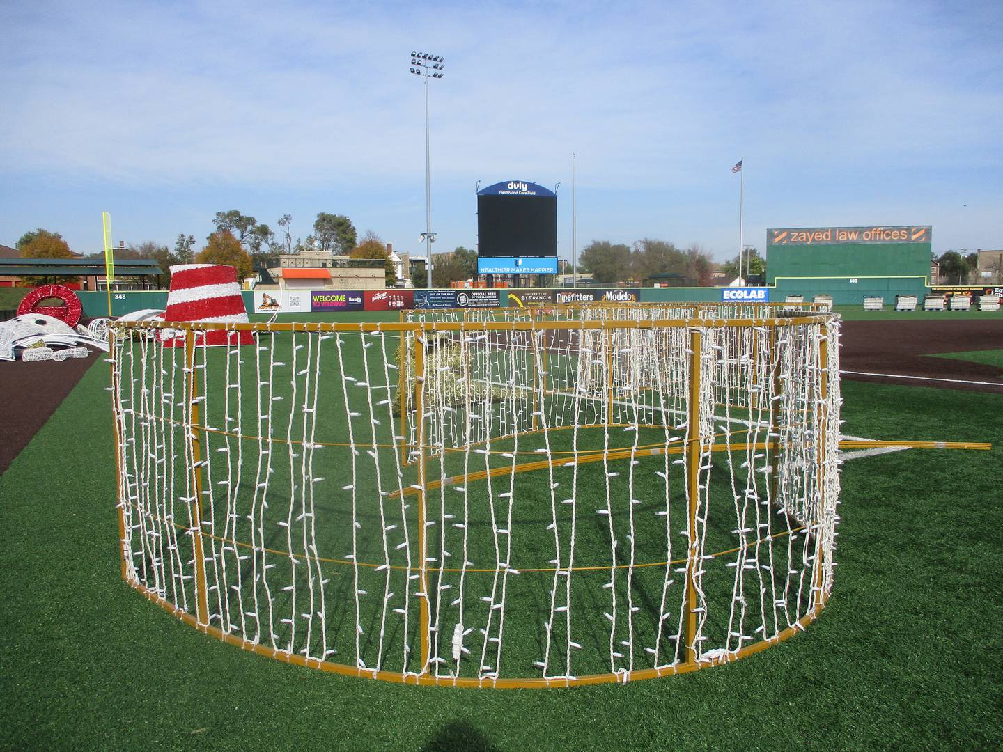 Holiday lights began arriving Tuesday at Slammers Stadium in Joliet for the Glow Holiday Festival. Oct. 29, 2024