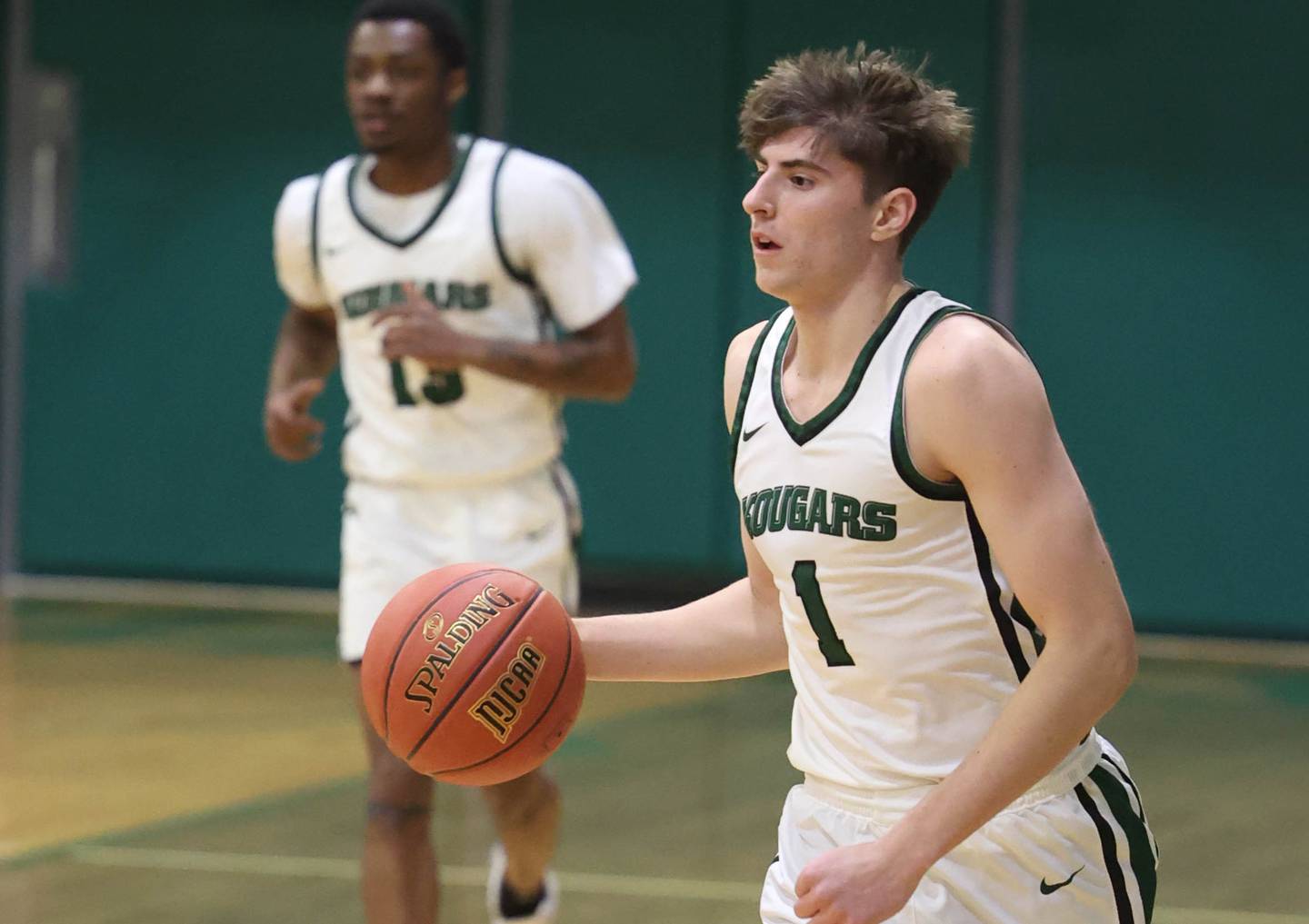 Kishwaukee College's Ben Larry brings the ball up court Thursday, Jan. 22, 2026, during their game against Rockford University JV at Kishwaukee College in Malta.