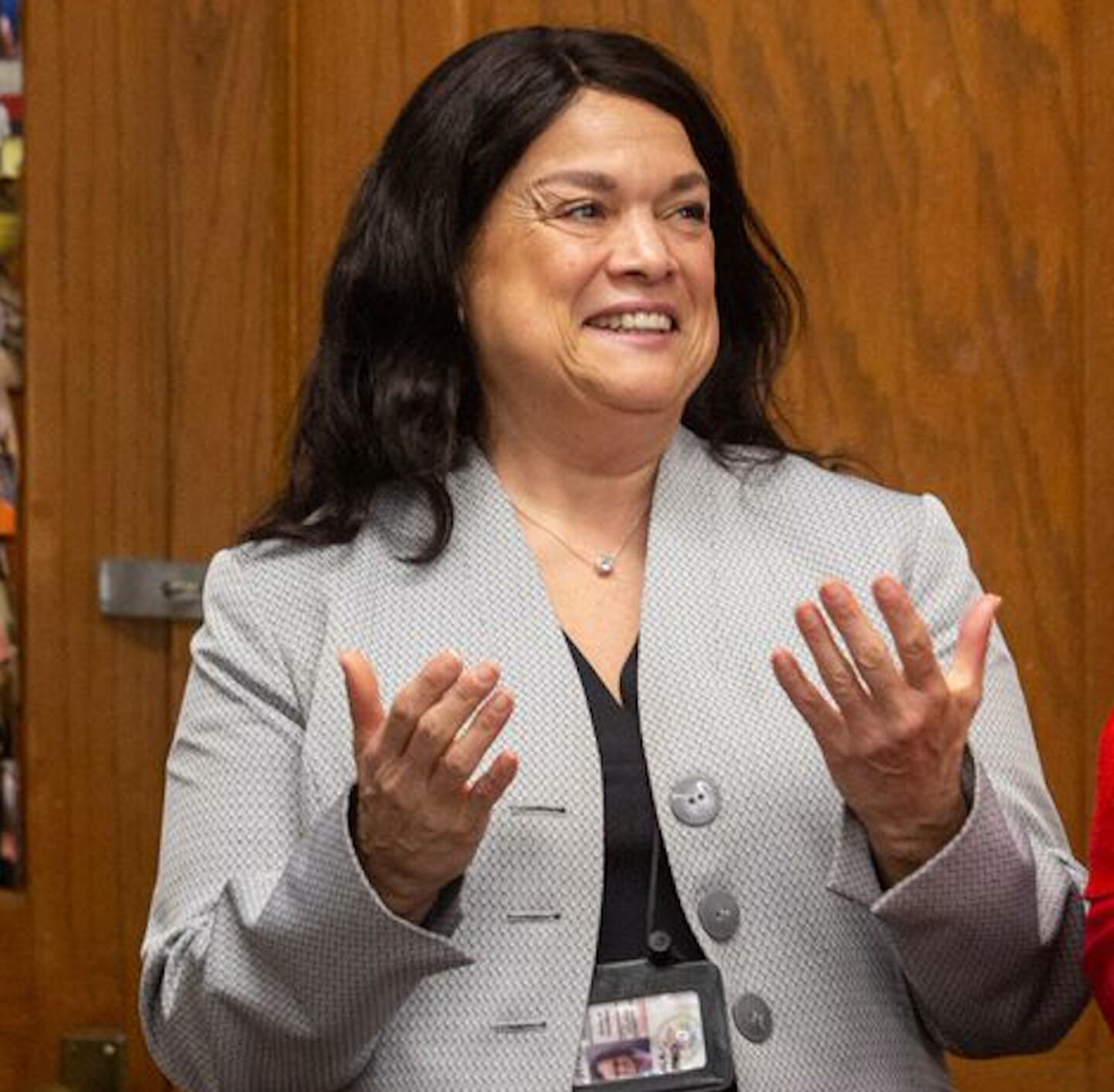 Carmen Ayala, state superintendent of schools, appears at Oregon High School on March 22 during a Teacher of the Year ceremony. She will be the featured presenter at an Education Pathways symposium April 29 at Sauk Valley Community College.