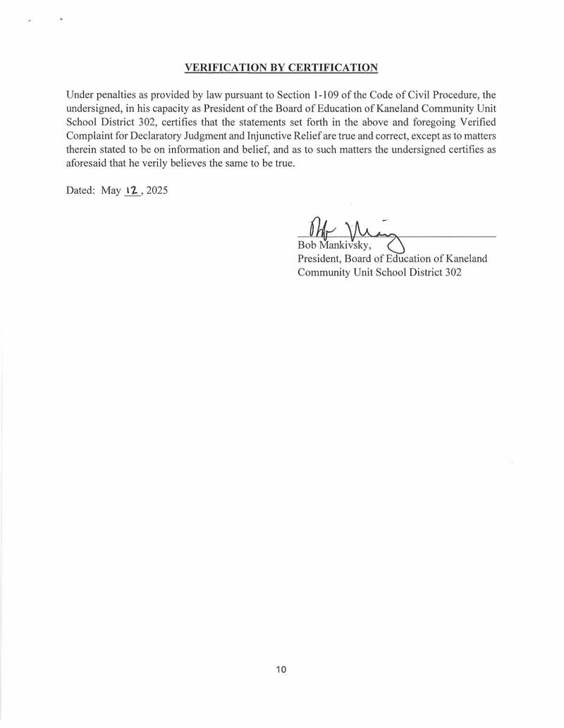 Kaneland School District 302 sued the village of Sugar Grove on June 13, 2025, to stop The Grove tax increment financing development project. The filing alleges the development does not meet the qualifications needed to use TIF money, records show. (Page 10 of 10)