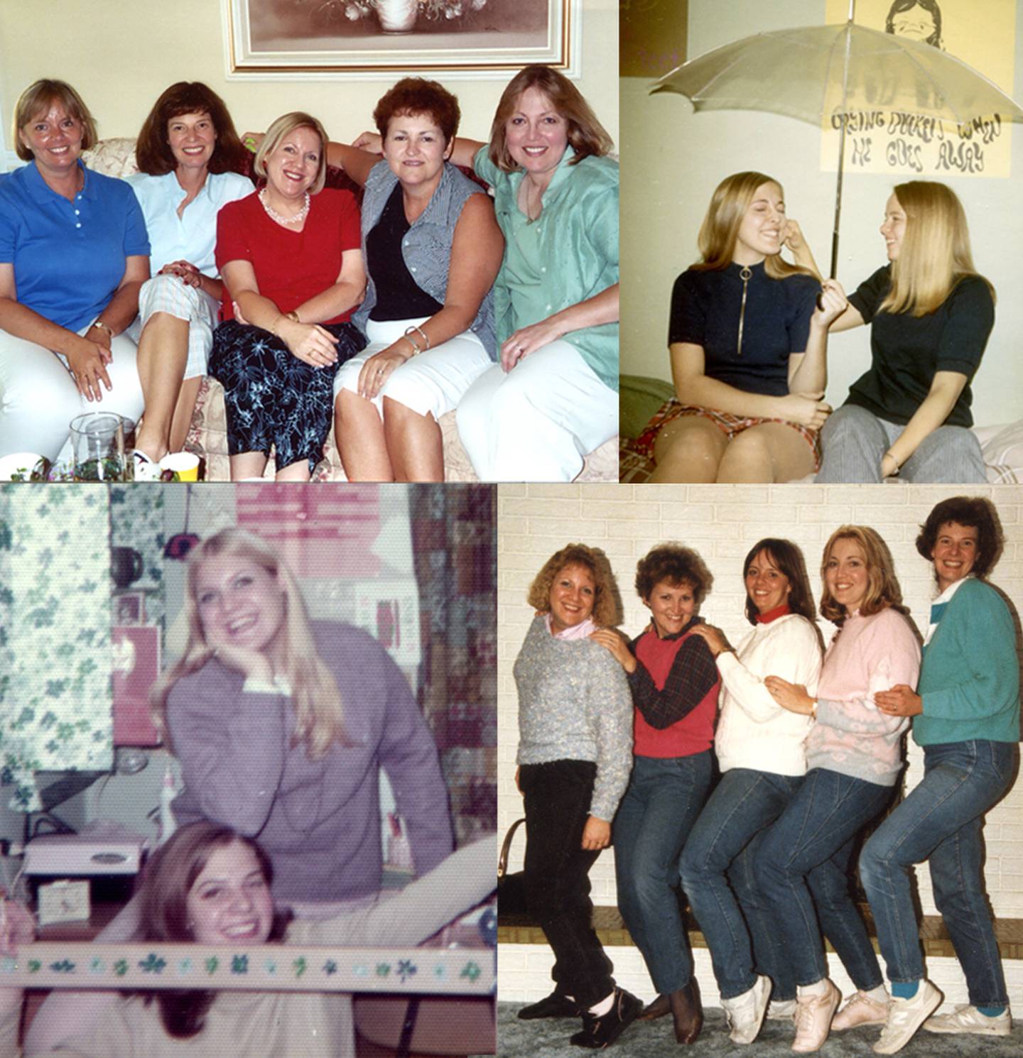 Various photos of Marianne Epstein, Ruth Kyme, and Christine Joniak, Rhonda Wassell and Rachel Bergman, during their time at Northern Illinois University in the 1970s. They graduated in 1974, and will mark their 50th Huskie reunion in October 2024.
