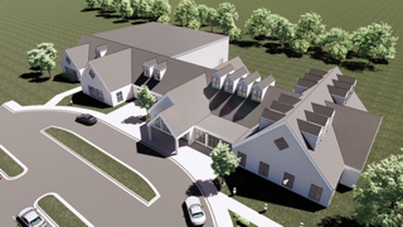 Renderings of the new community center to be constructed by the congregation at New Hope Missionary Baptist Church in the Annie Glidden North neighborhood in DeKalb.