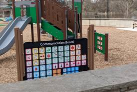 Communication board at Hudson Crossing Park in Oswego giving non-verbal kids a new voice