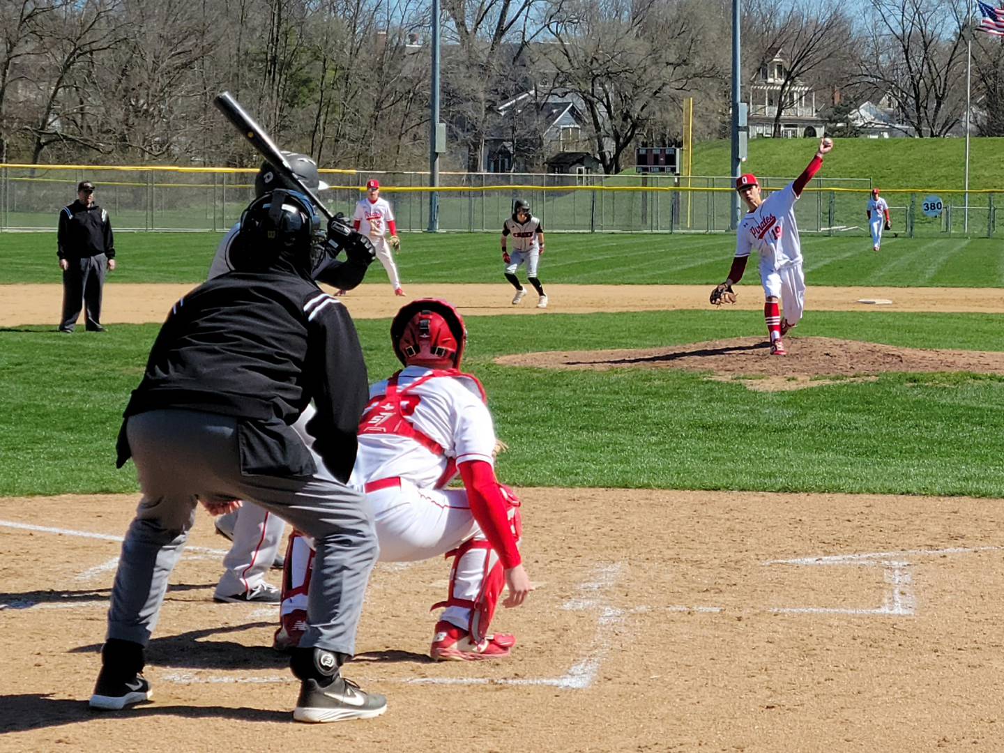 Ottawa's Payton Knoll fires a pitch to Indian Creek's Reese McRoberts in the second inning of Saturday's game at King Field.