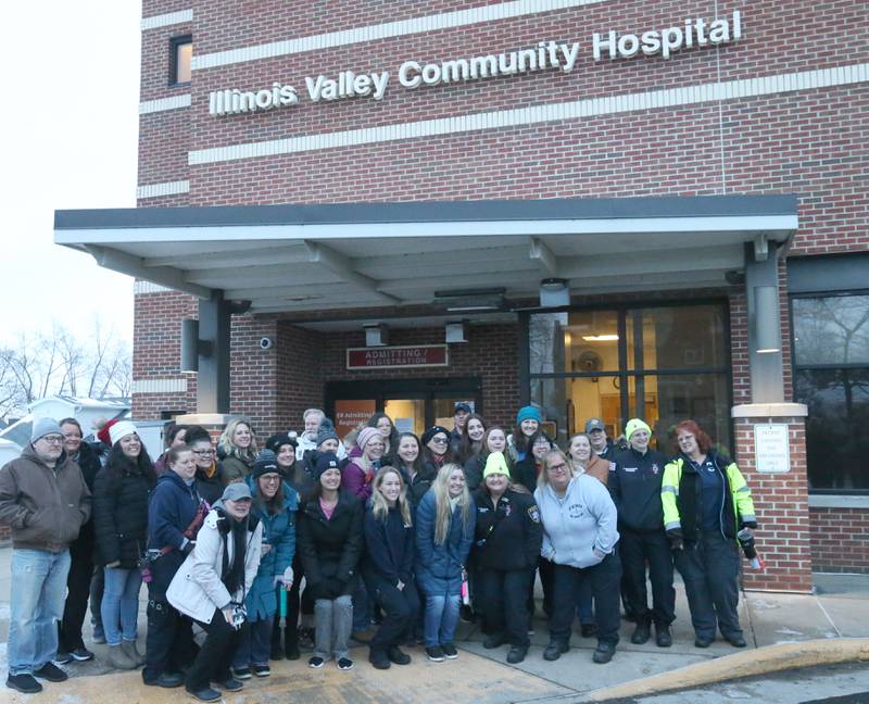 St. Margaret's Hospital ER staff poses with Peru EMS personnel for a photo outside St. Margaret's Hospital formally (Illinois Valley Community Hospital on Saturday, Jan. 28, 2023 in Peru.