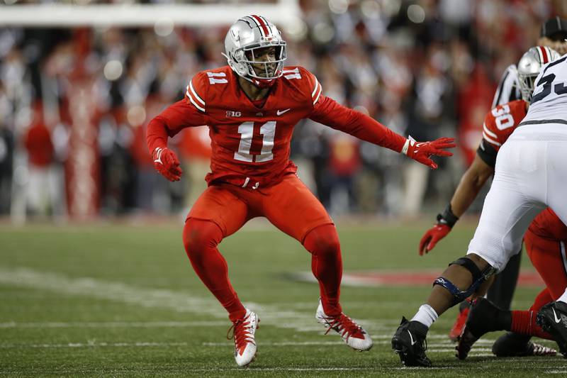 Ohio State defensive lineman Tyreke Smith plays against Penn State on, Oct. 30, 2021, in Columbus, Ohio.