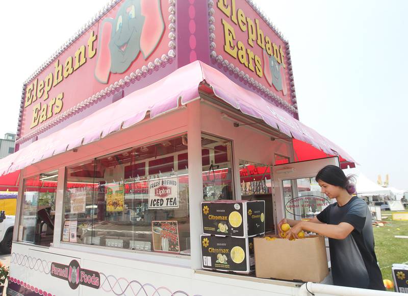 Monique Aguilar, 18, of Belvidere sorts lemons to make lemonade for the Elephant Ears food truck owned by Parnell Foods before the start of the Lake County Fair on Tuesday, July 25th at the Lake County Fairgrounds in Grayslake. The fair runs from July 26th-30th.
Image by Candace H. Johnson for Shaw Local News Network