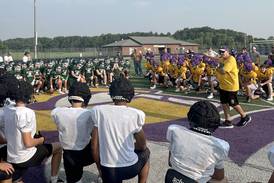 Photos: Mendota hosts St. Bede and Sandwich in joint football practice