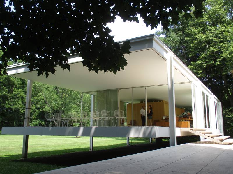 The Edith Farnsworth House near Plano is an architectural masterpiece. Seen here on July 22, 2023, the museum was hosting visitors for a special event.