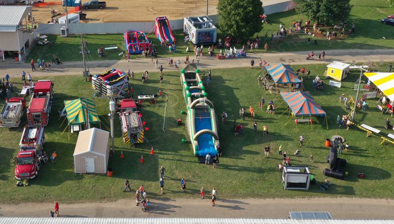 An aerial view of the 102nd Marshall-Putnam Fair on Thursday, July 13, 2023 in Henry.