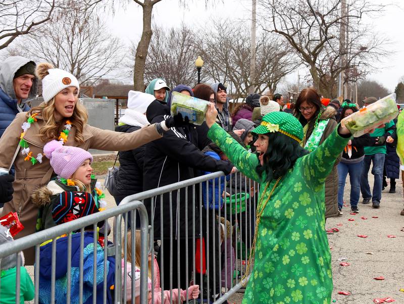 Bright Farms passed out packages of lettuce during the Irish Parade
that was part of the Yorkville Parks and Recreation St. Patrick's Day
Celebration on Saturday, March 14, 2026 in Yorkville.