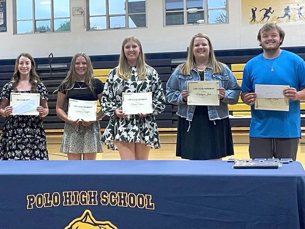 Students awarded scholarship by Polo Lions Club