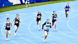 Bureau County girls at the IHSA Class 1A State Track & Field Meet