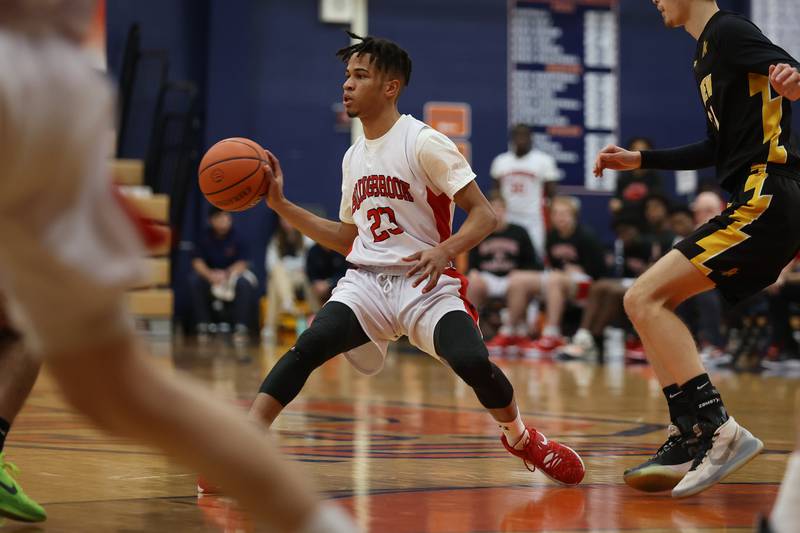 Bolingbrook’s Daniel Walker passes against Andrew in the Class 4A Oswego Sectional semifinal. Wednesday, Mar. 2, 2022, in Oswego.