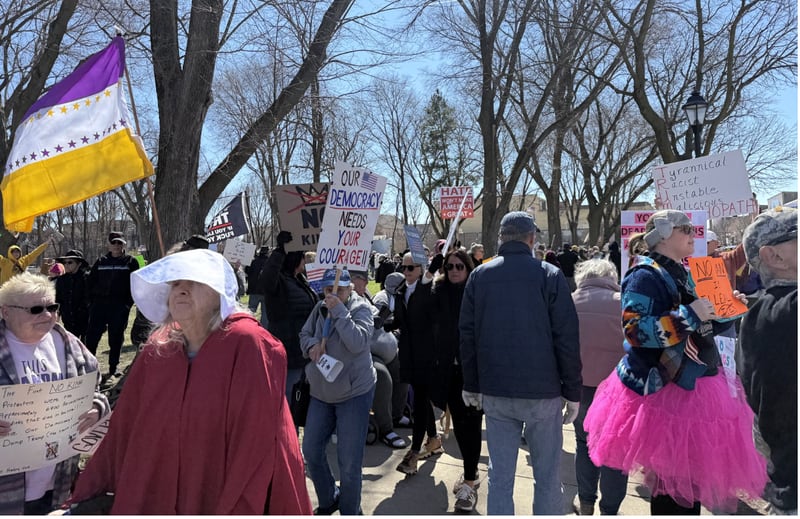 Citizens gather for the "No Kings Rally" on Saturday, March 28 in Ottawa.