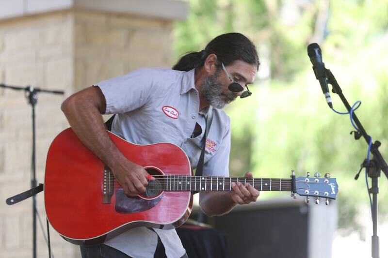 Joe Asselin, winner of the 2023 Chicago Blues Challenge as a soloist, performs at the 6th Annual Joliet Blues Festival on Saturday, Aug. 10, 2024 at Bicentennial Park.
