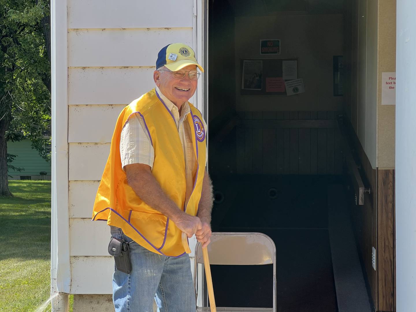 Long time Kirkland Lion's Club member Ed Davis stands outside the club's meeting place in Kirkland on Sept. 15, 2023. Davis was recently awarded the Melvin Jones Fellow award, an honor only 15 members have received since the club formed in 1948.
