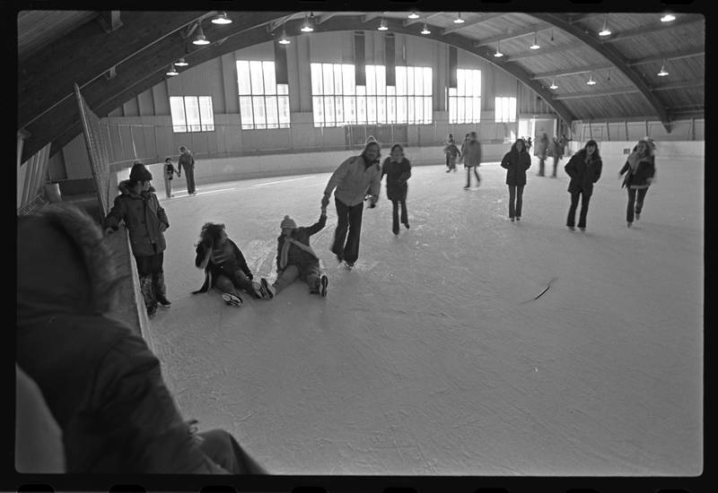 People enjoy indoor ice skating at Joliet's Inwood Ice Arena in Joliet in 1975.